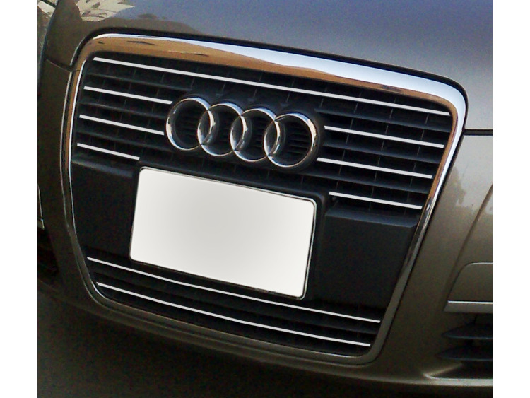 Radiator grill chrome trim compatible with Audi A6 S&eacute;rie 3 Avant 05-08 & Audi A6 S&eacute;rie 3 Berline 05-08 v1