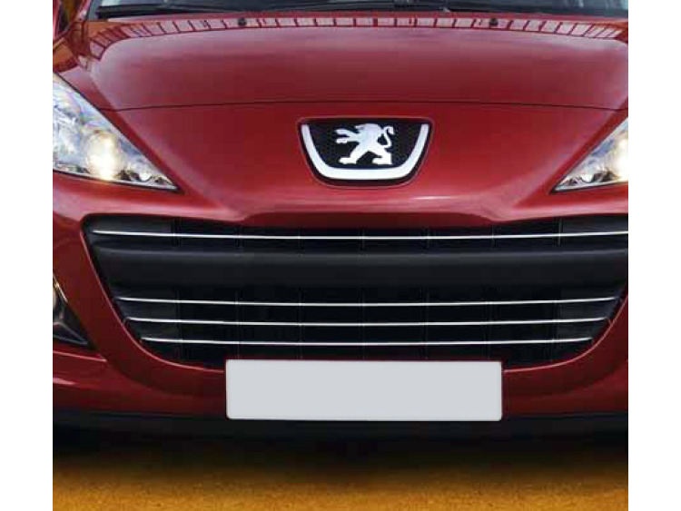 Radiator grill chrome trim compatible with Peugeot 207 06-12 Peugeot 207 CC 07-15 Peugeot 207 SW 07-13