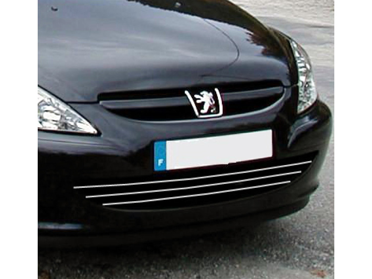 Radiator grill chrome trim compatible with Peugeot 307 01-05 Peugeot 307 CC 01-05 Peugeot 307 SW 01-05