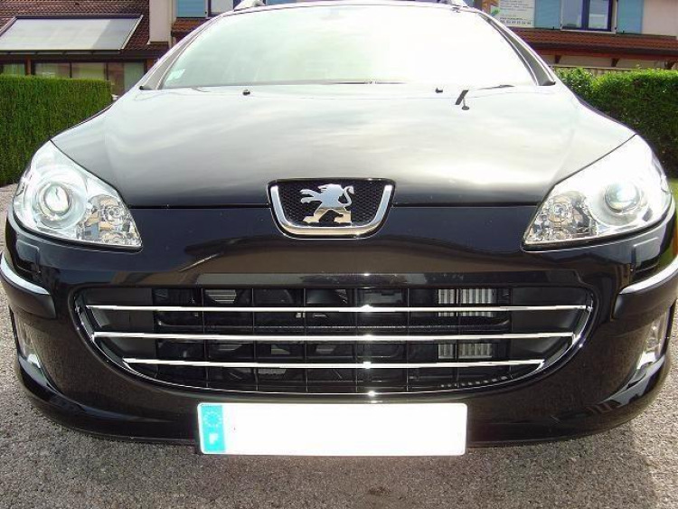Radiator grill chrome trim compatible with Peugeot 407 & Peugeot 407 SW horizontal