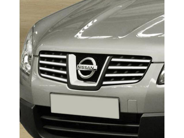 Upper radiator grill chrome trim Nissan Qashqai 2 0810 Nissan Qashqai 2 phase 2 1014 Nissan Qashqai 2 phase 3 Nissan Qashqai 0710 Nissan Qashqai phase 2 1014 Nissan Qashqai phase 3